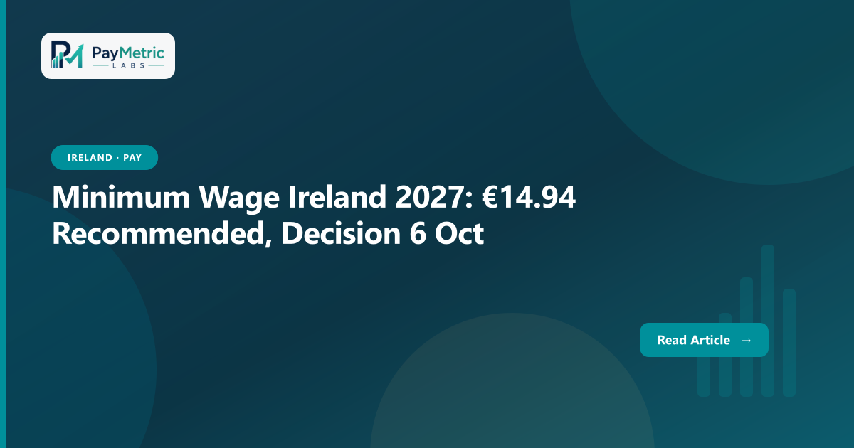 Minimum Wage Ireland 2027: €14.94 Recommended, Decision 6 Oct ...